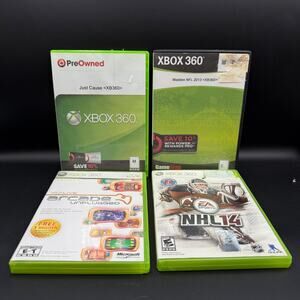 Xbox 360 Mixed Game Lot of 4 Just Cause NHL14 Madden 2013 Arcade Unplugged